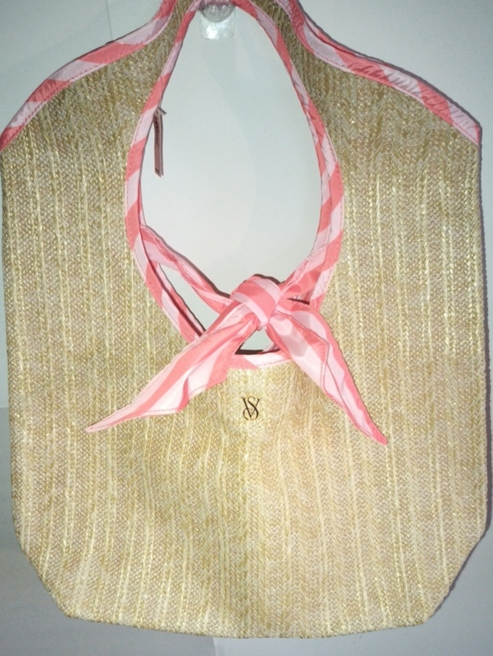 Victoria's Secret Bombshell Reversible Summer Straw Tote Bag NWT